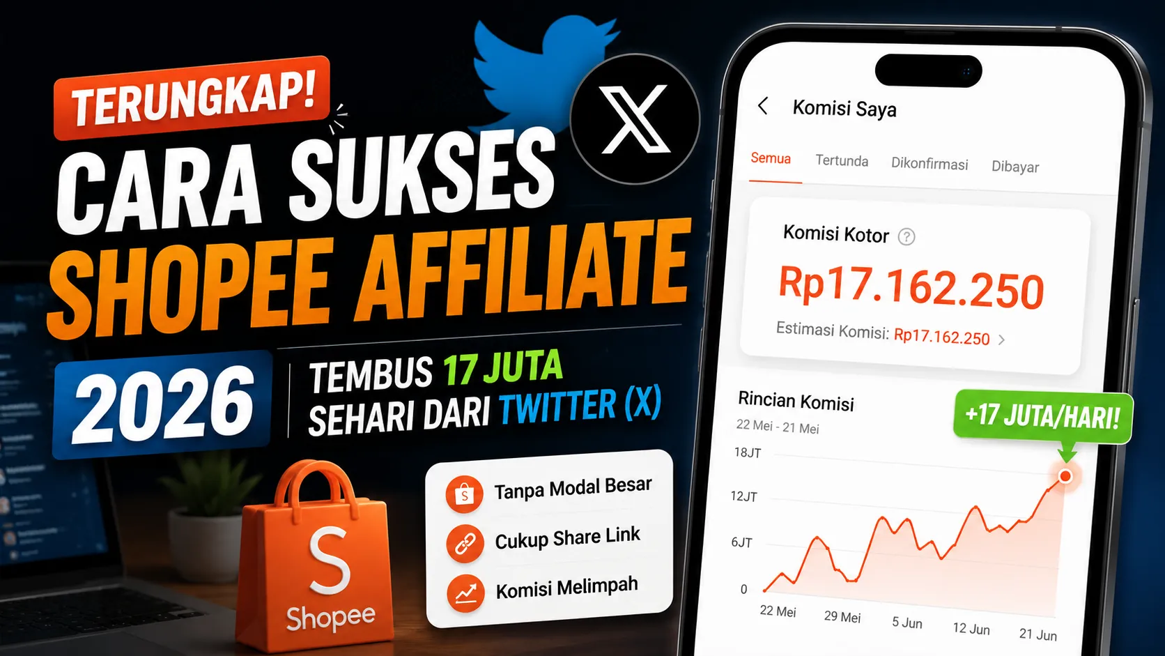 Terungkap! Cara Sukses Shopee Affiliate 2026, Tembus 17 Juta Sehari dari Twitter (X)
